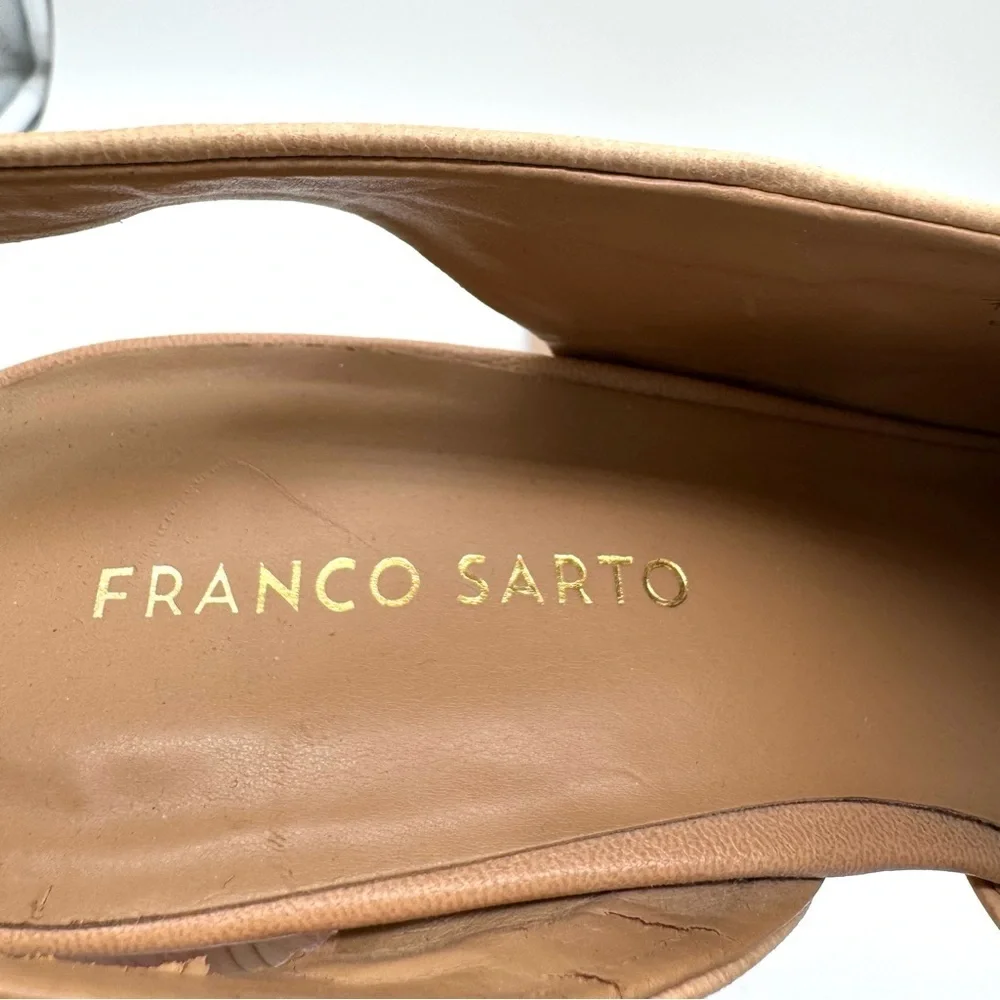 Franco Sarto Tahoe Tan Leather Wedge Sandals